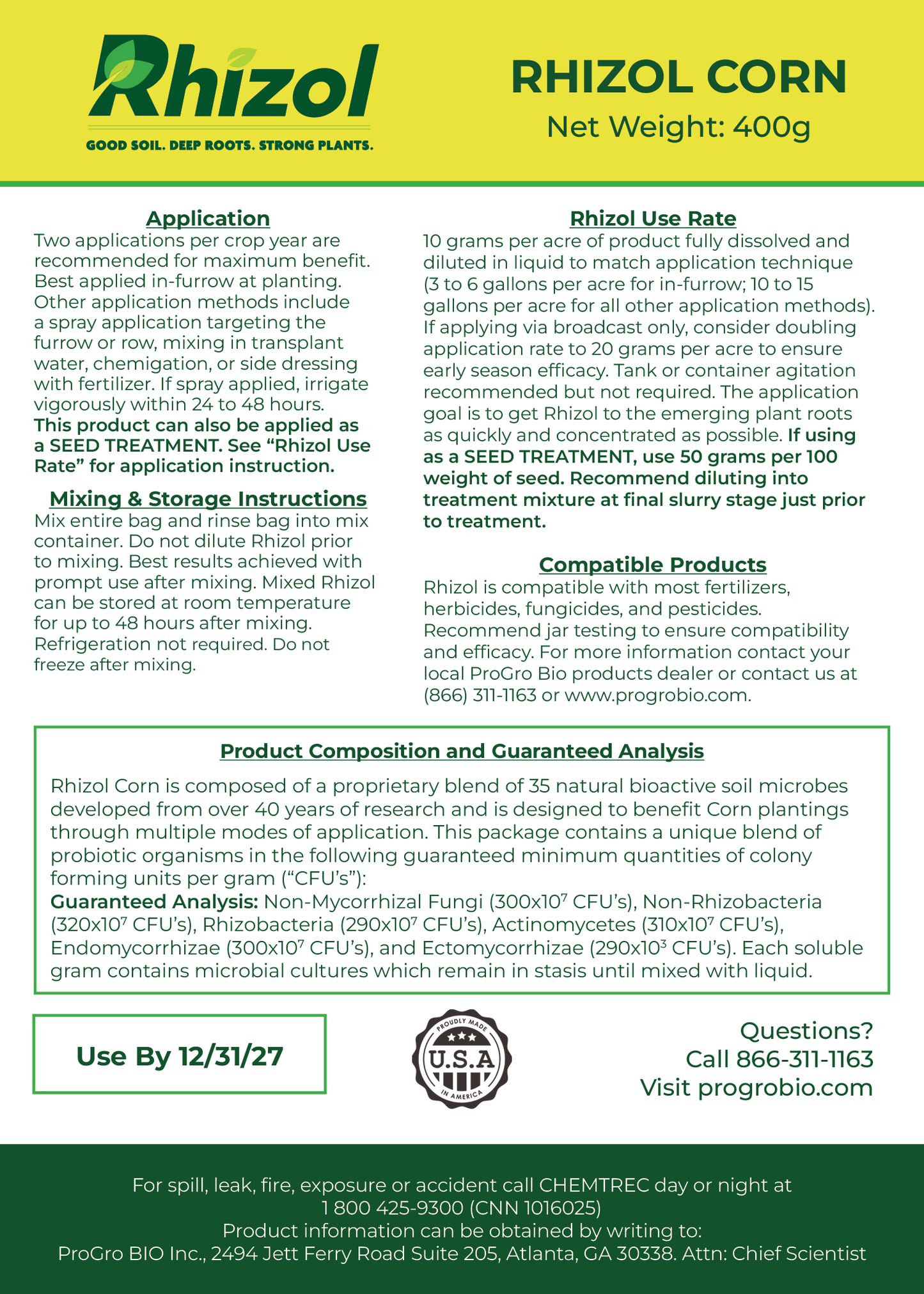 Rhizol Corn - Dissolvable Microbial Soil Inoculant