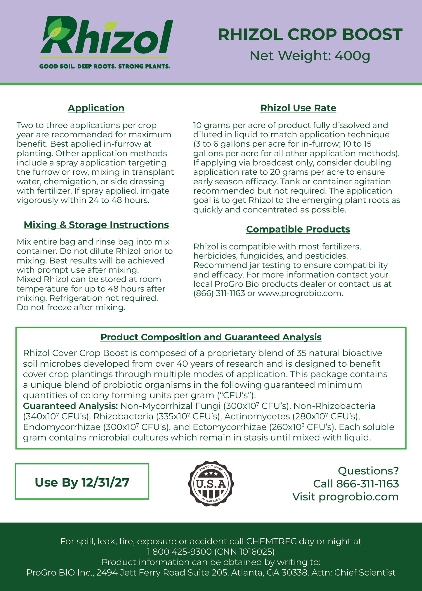 Rhizol Cover Crop - Dissolvable Microbial Soil Inoculant