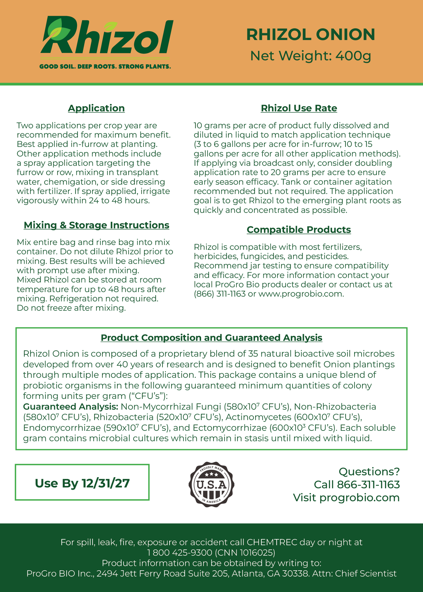 Rhizol Onion - Dissolvable Microbial Soil Inoculant