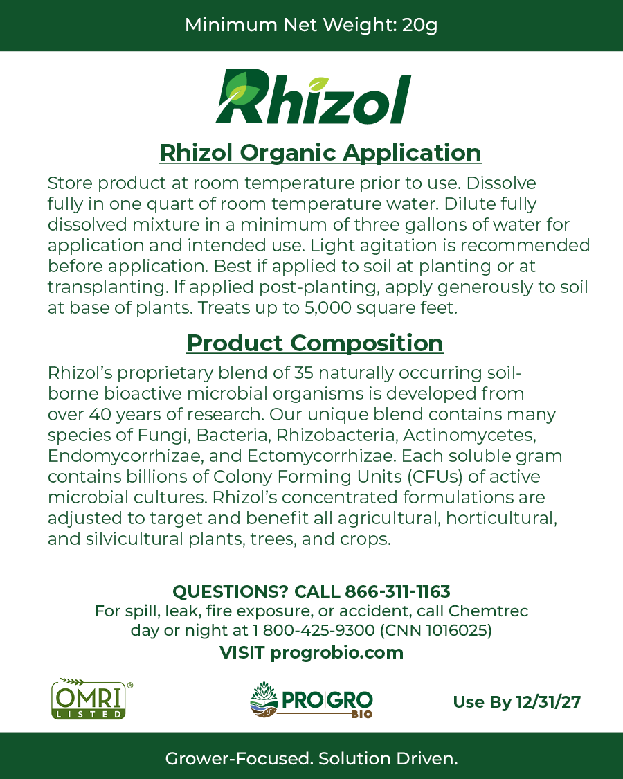 Rhizol Organic - Dissolvable Microbial Soil Inoculant