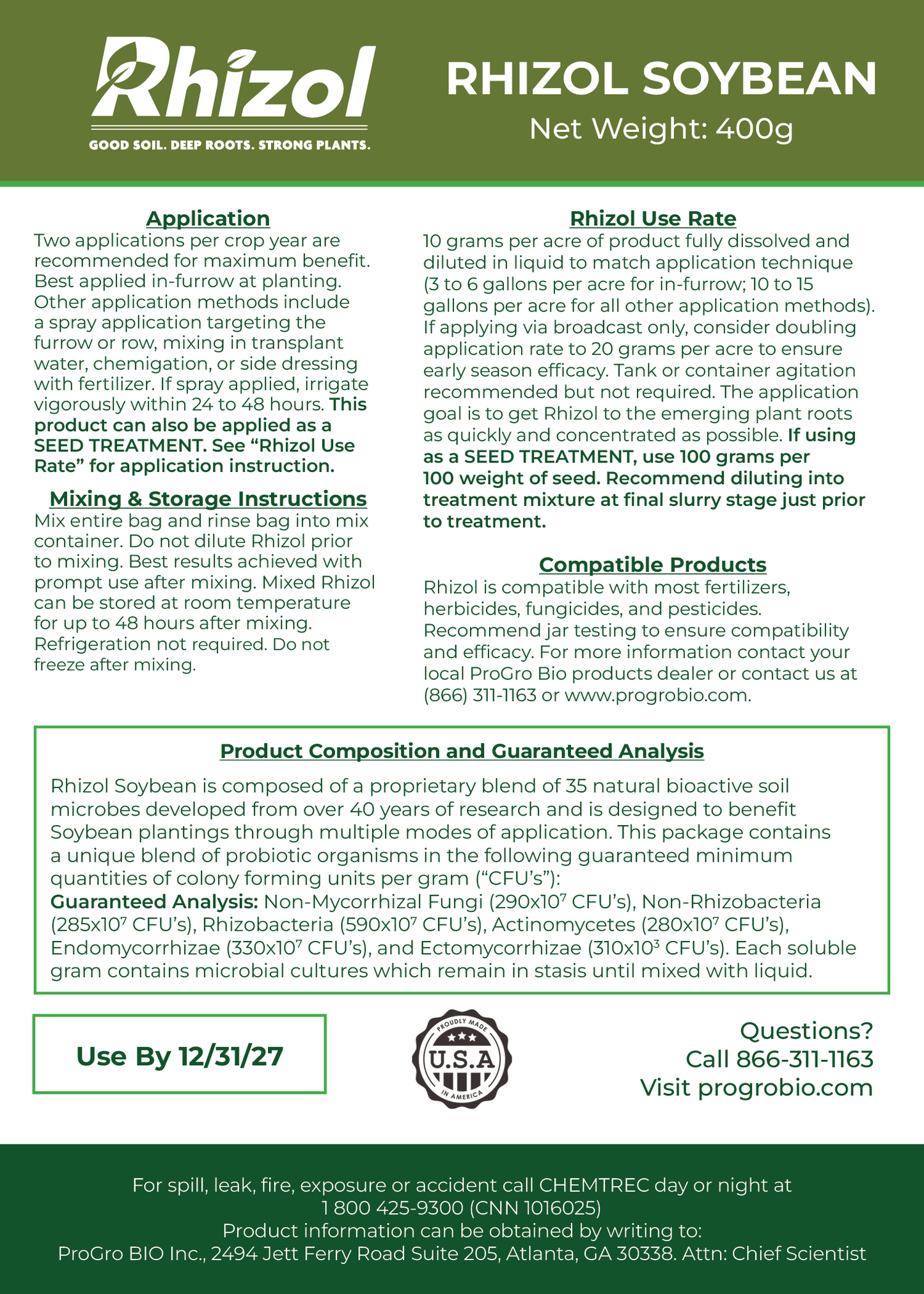 Rhizol Soybean - Dissolvable Microbial Soil Inoculant
