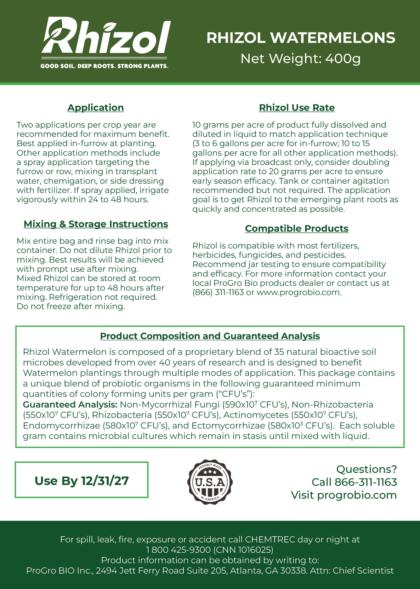 Rhizol Watermelon - Dissolvable Microbial Soil Inoculant
