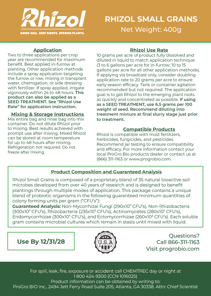 Rhizol Small Grains - Dissolvable Microbial Soil Inoculant