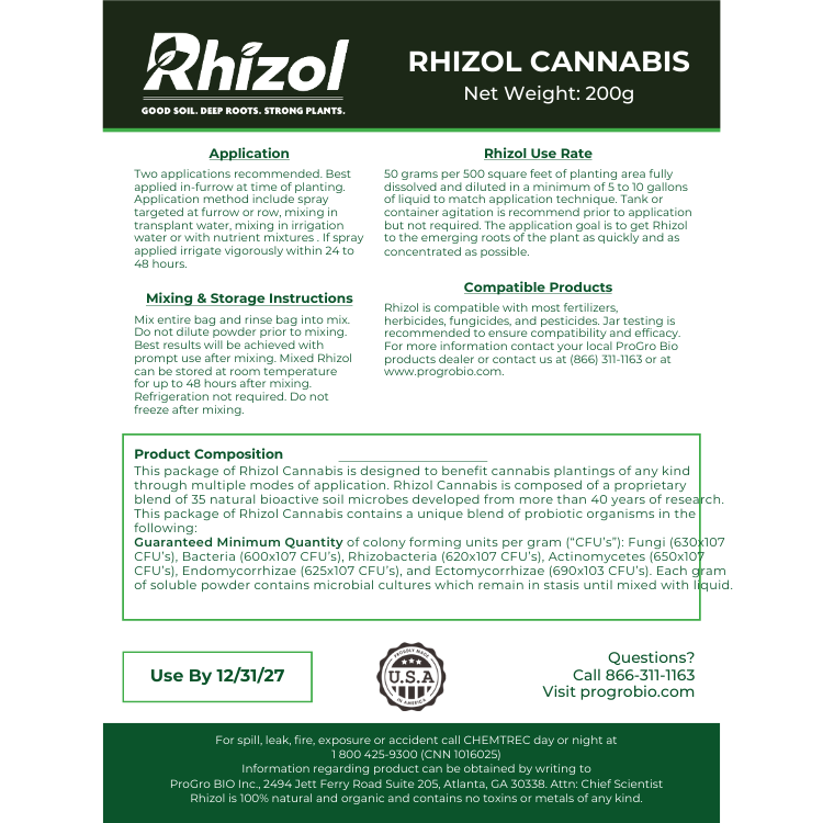 Rhizol Cannabis - Dissolvable Microbial Soil Inoculant