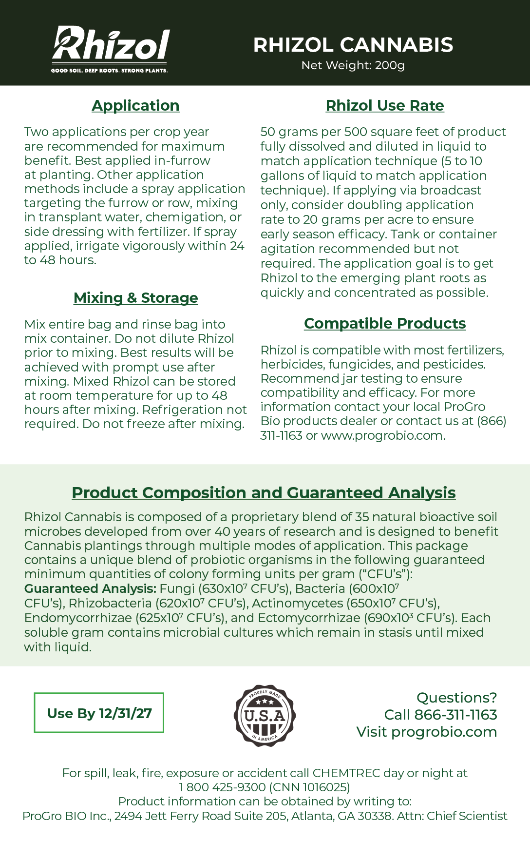 Rhizol Cannabis - Dissolvable Microbial Soil Inoculant
