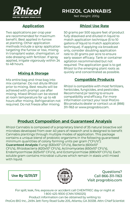 Rhizol Cannabis - Dissolvable Microbial Soil Inoculant