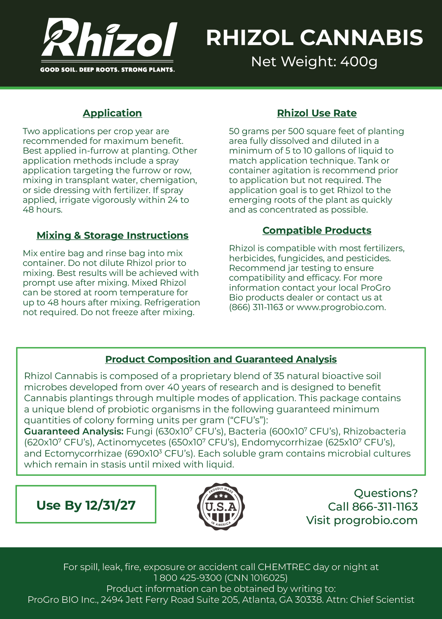 Rhizol Cannabis - Dissolvable Microbial Soil Inoculant