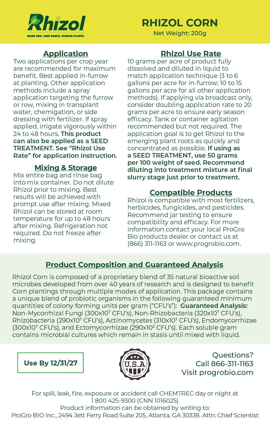 Rhizol Corn - Dissolvable Microbial Soil Inoculant