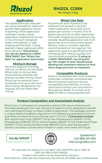 Rhizol Corn - Dissolvable Microbial Soil Inoculant