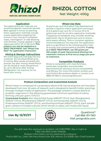 Rhizol Cotton - Dissolvable Microbial Soil Inoculant