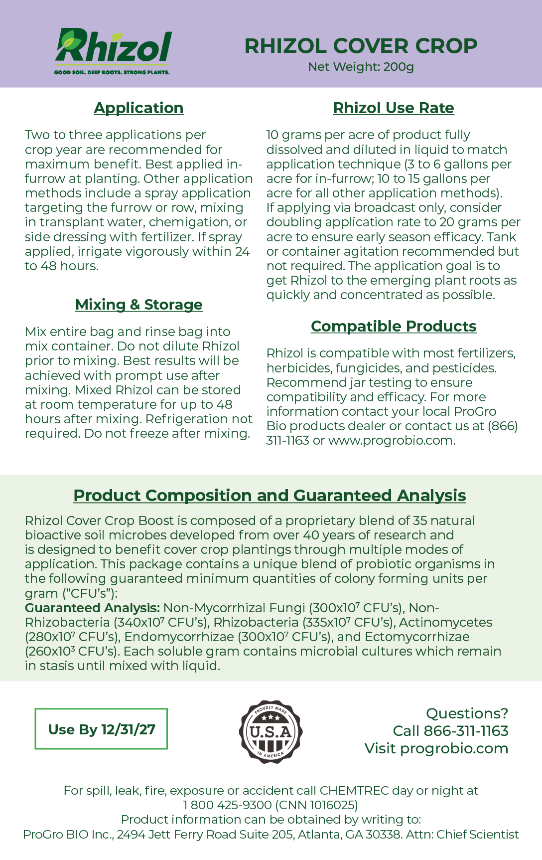Rhizol Cover Crop - Dissolvable Microbial Soil Inoculant