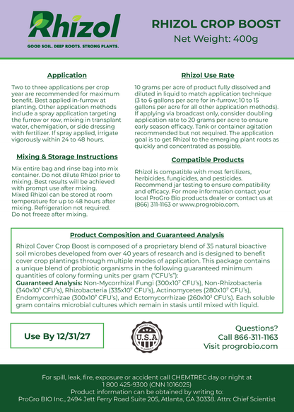 Rhizol Cover Crop - Dissolvable Microbial Soil Inoculant