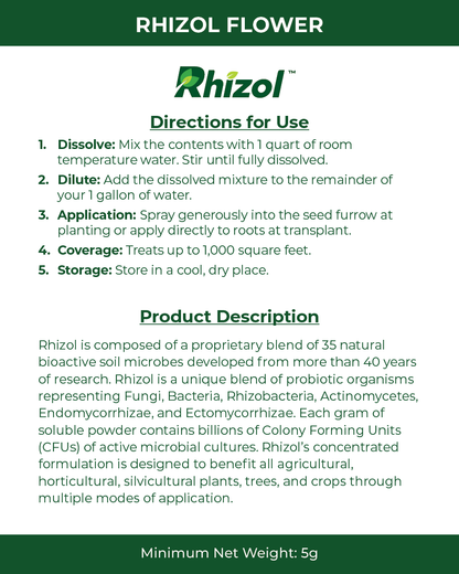 Rhizol Flower - Dissolvable Microbial Soil Inoculent