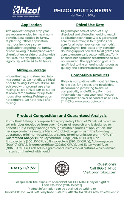 Rhizol Fruit & Berry - Dissolvable Microbial Soil Inoculent