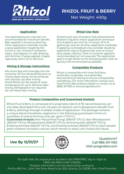 Rhizol Fruit & Berry - Dissolvable Microbial Soil Inoculent