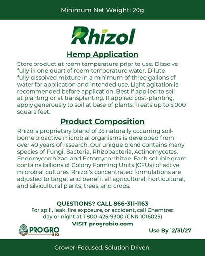 Rhizol Hemp - Dissolvable Microbial Soil Inoculant