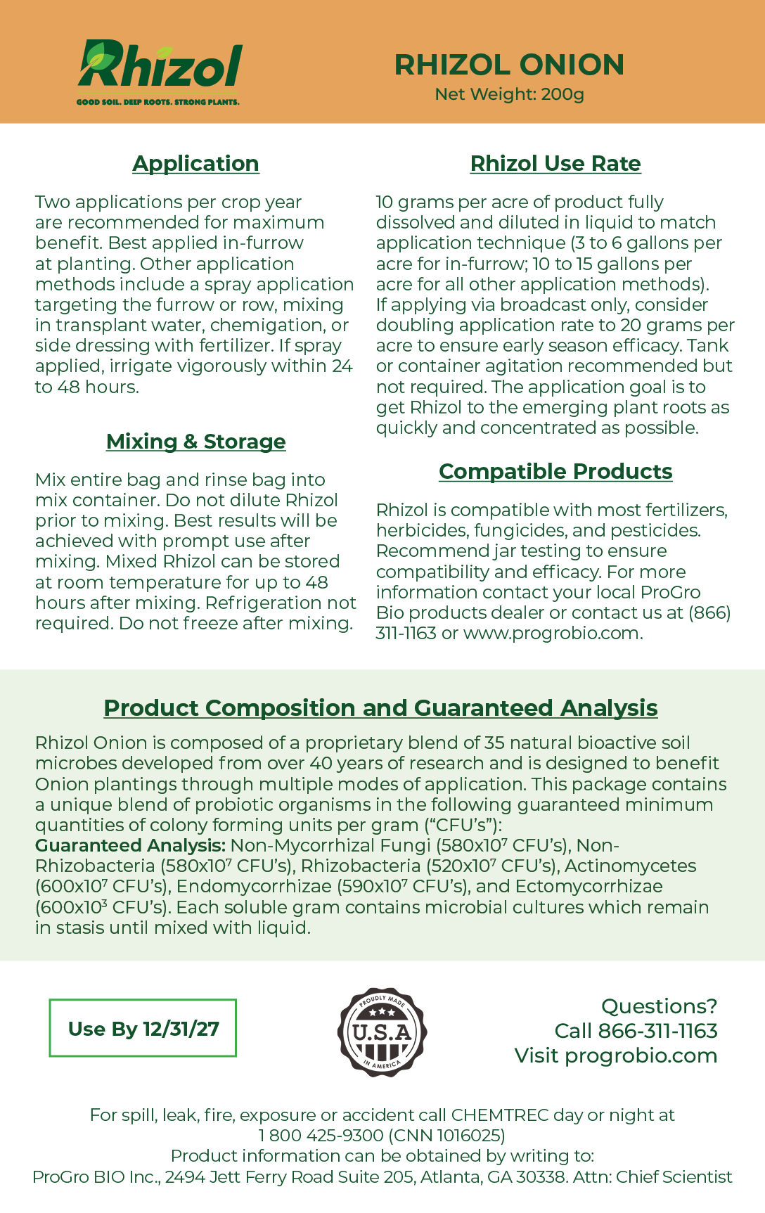 Rhizol Onion - Dissolvable Microbial Soil Inoculant