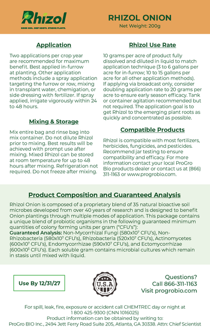 Rhizol Onion - Dissolvable Microbial Soil Inoculant
