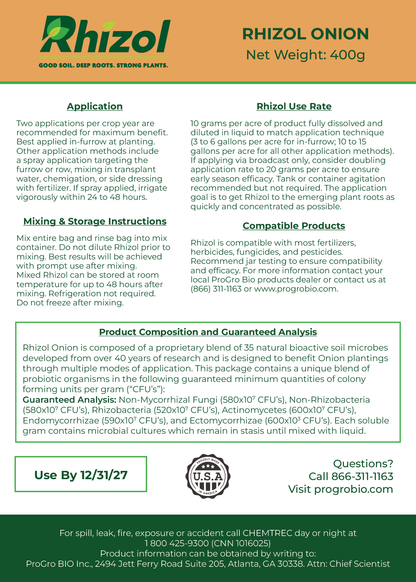 Rhizol Onion - Dissolvable Microbial Soil Inoculant