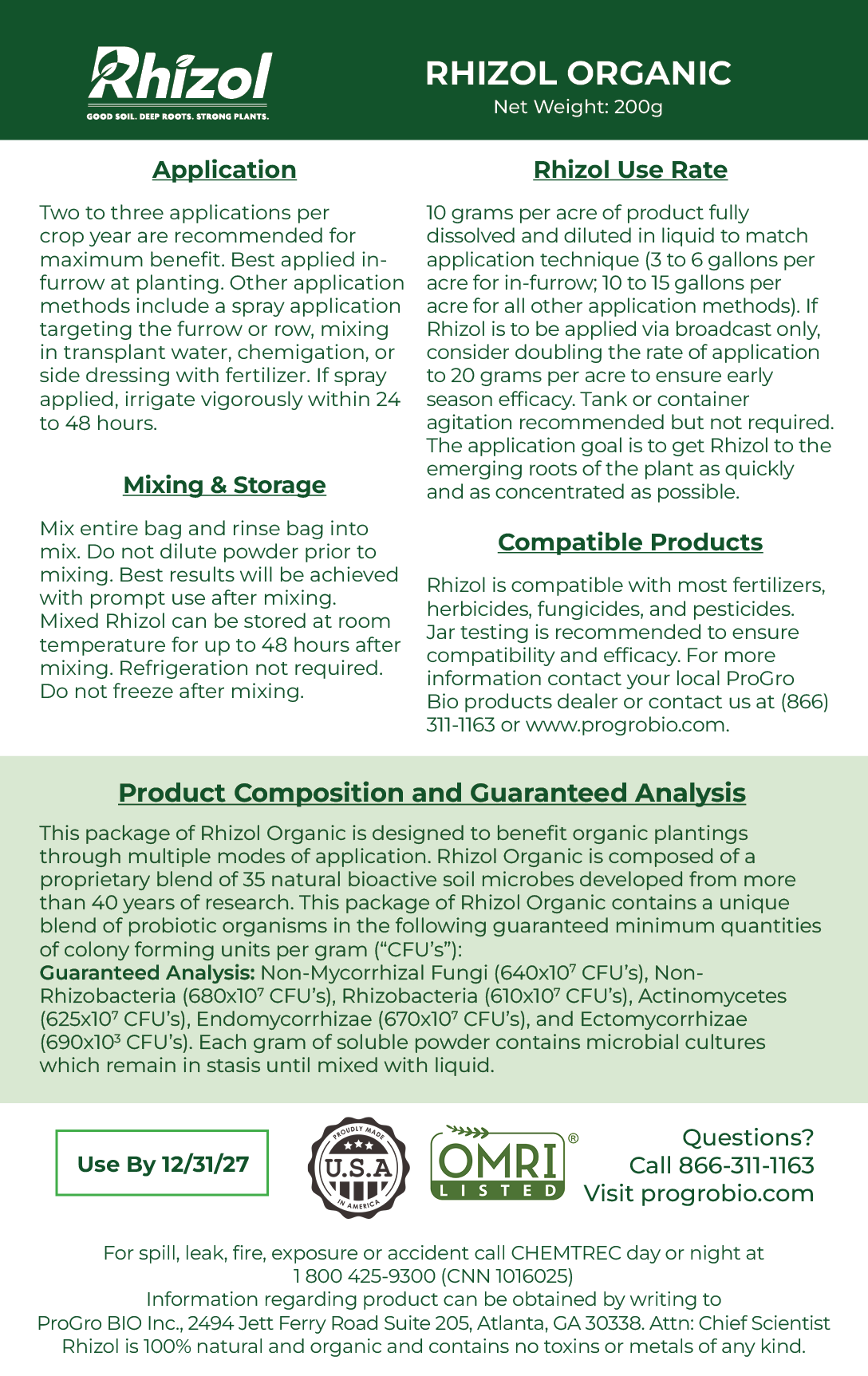 Rhizol Organic - Dissolvable Microbial Soil Inoculant