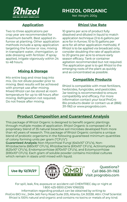 Rhizol Organic - Dissolvable Microbial Soil Inoculant