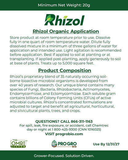 Rhizol Organic - Dissolvable Microbial Soil Inoculant