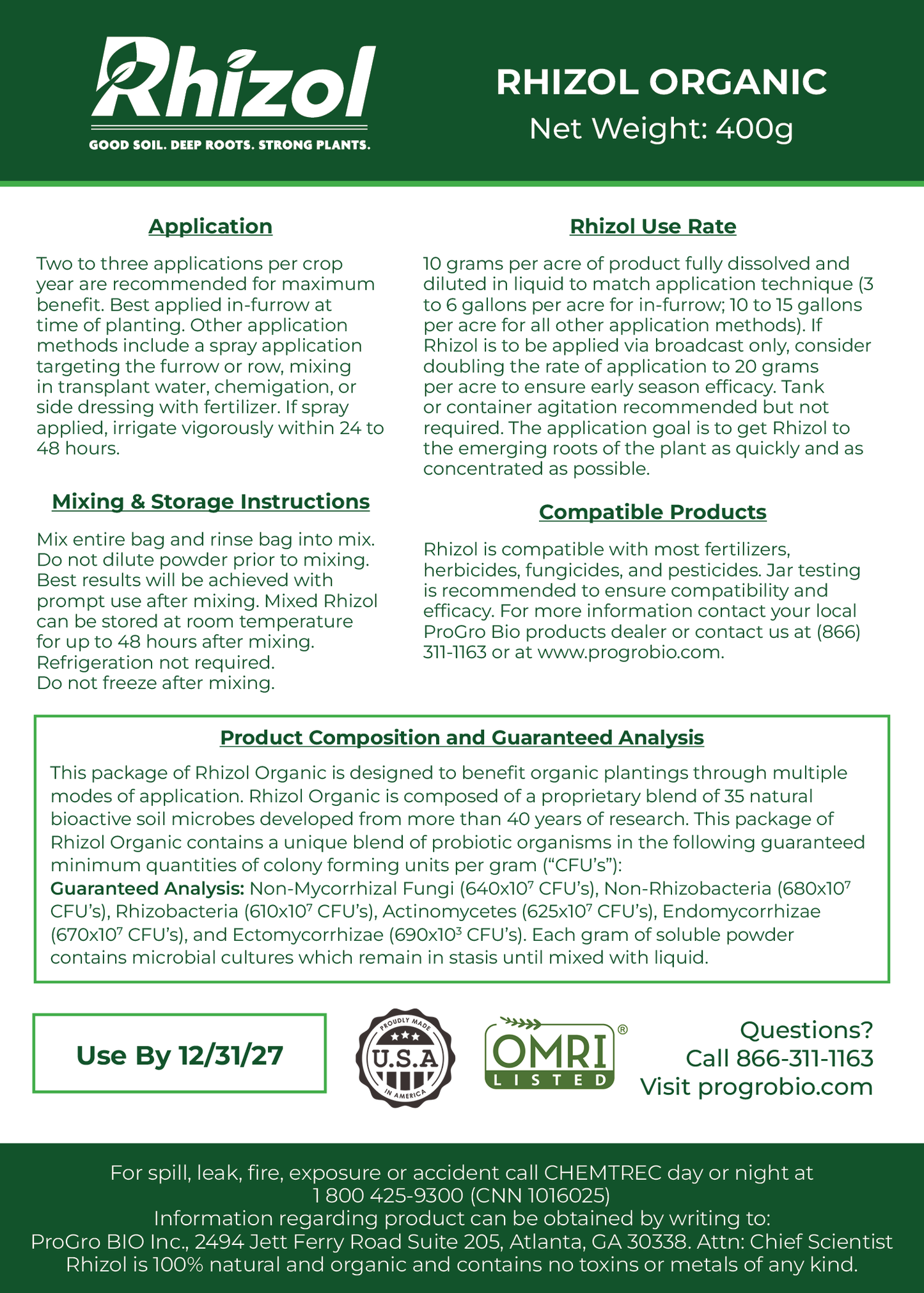Rhizol Organic - Dissolvable Microbial Soil Inoculant