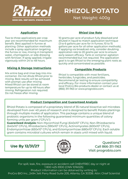 Rhizol Potato - Dissolvable Microbial Soil Inoculant