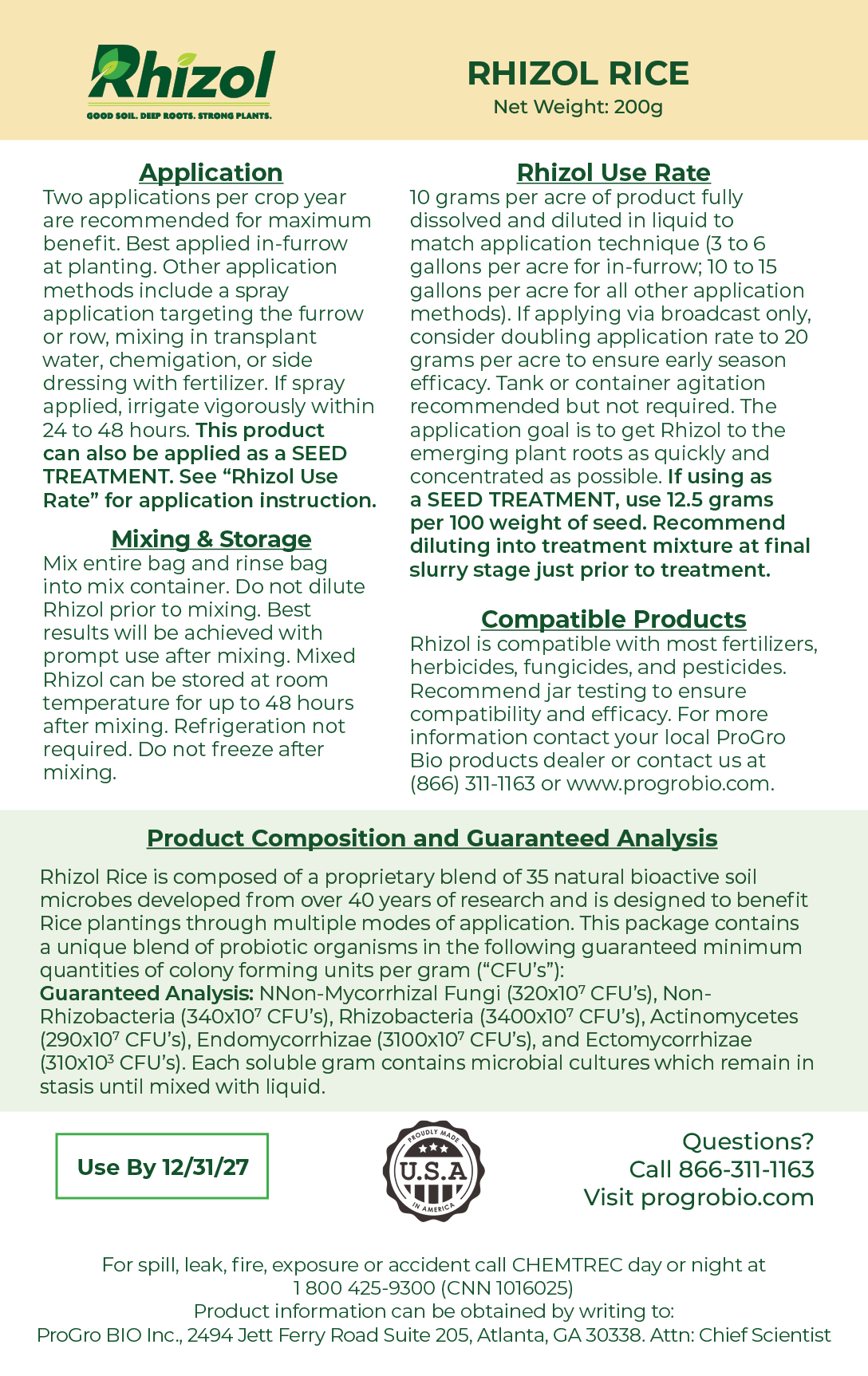Rhizol Rice - Dissolvable Microbial Soil Inoculant