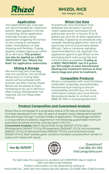 Rhizol Rice - Dissolvable Microbial Soil Inoculant