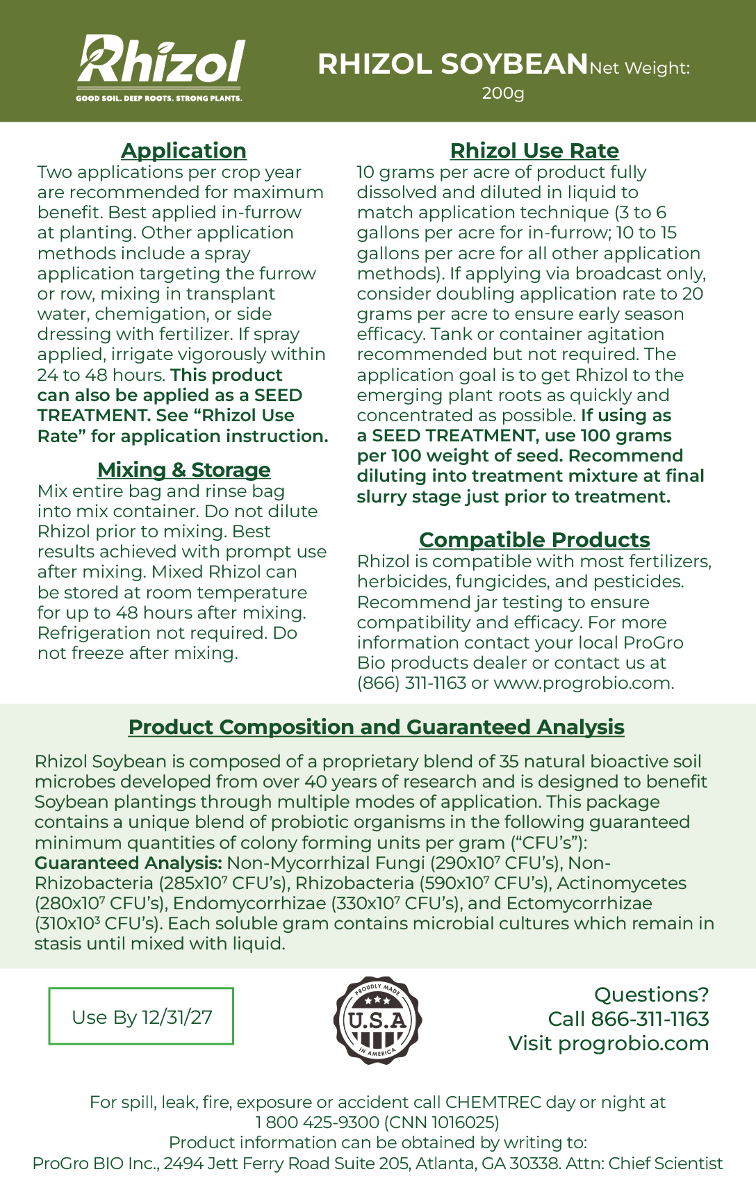 Rhizol Soybean - Dissolvable Microbial Soil Inoculant