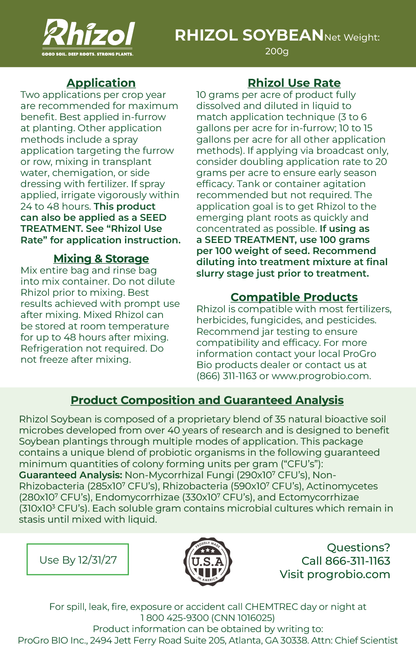Rhizol Soybean - Dissolvable Microbial Soil Inoculant