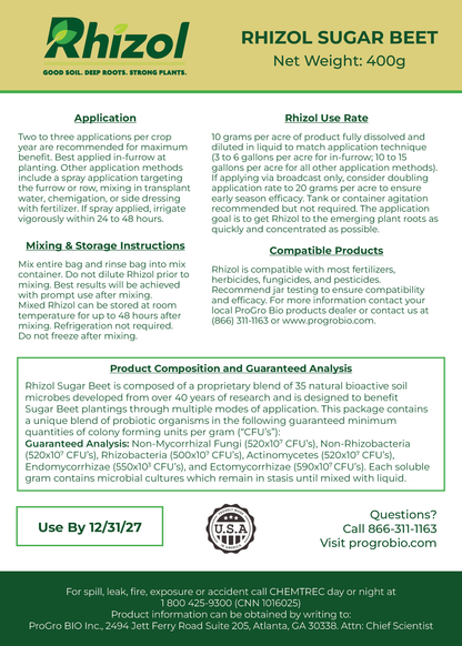 Rhizol Sugar Beet - Dissolvable Microbial Soil Inoculant