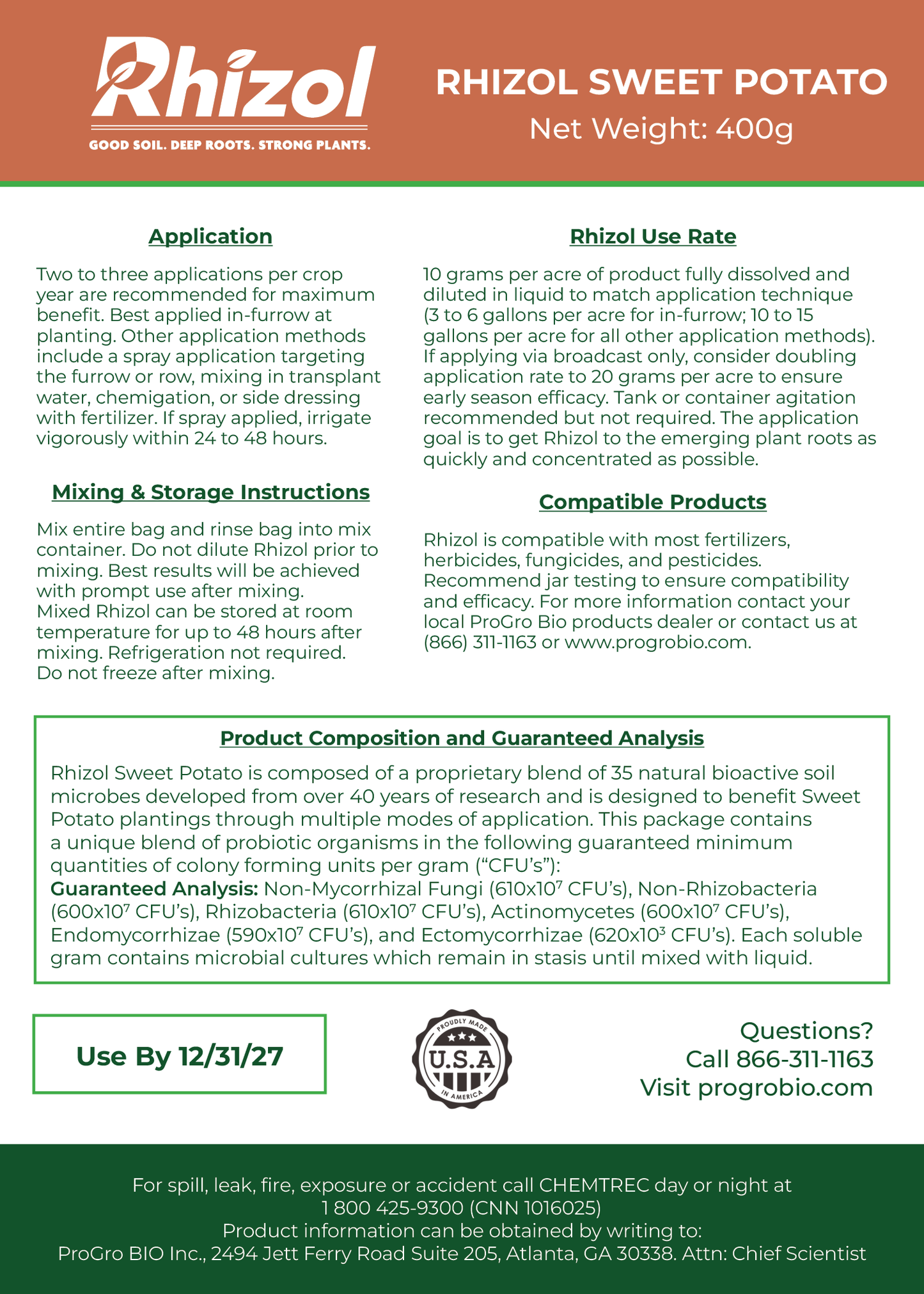 Rhizol Sweet Potato - Dissolvable Microbial Soil Inoculant