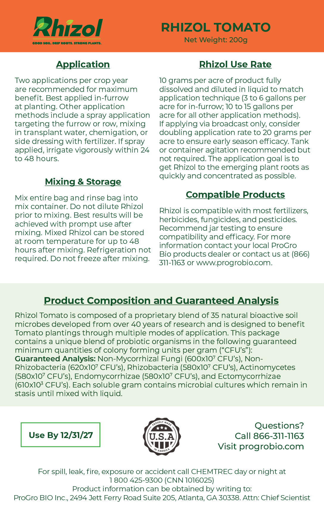 Rhizol Tomato - Dissolvable Microbial Soil Inoculant