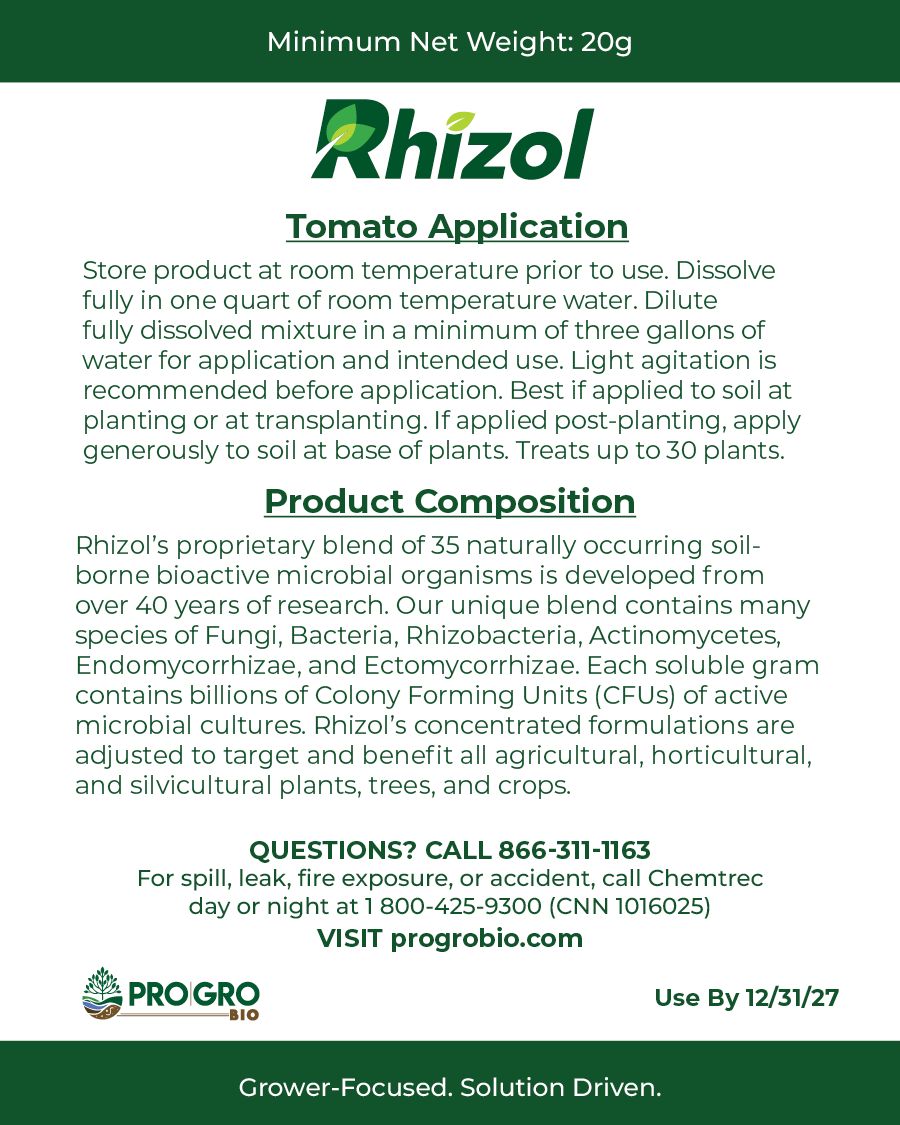 Rhizol Tomato - Dissolvable Microbial Soil Inoculant