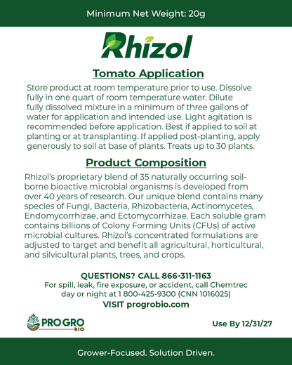 Rhizol Tomato - Dissolvable Microbial Soil Inoculant