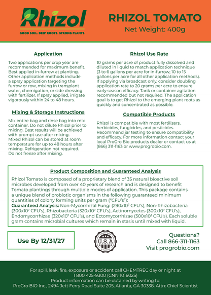 Rhizol Tomato - Dissolvable Microbial Soil Inoculant