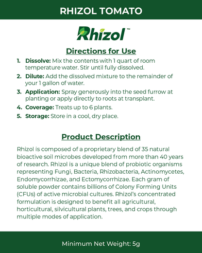 Rhizol Tomato - Dissolvable Microbial Soil Inoculant