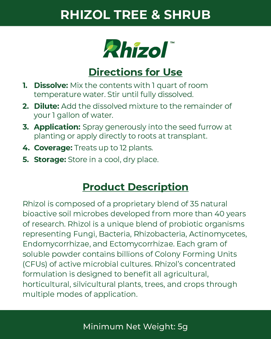 Rhizol Tree & Shrub - Dissolvable Microbial Soil Inoculant
