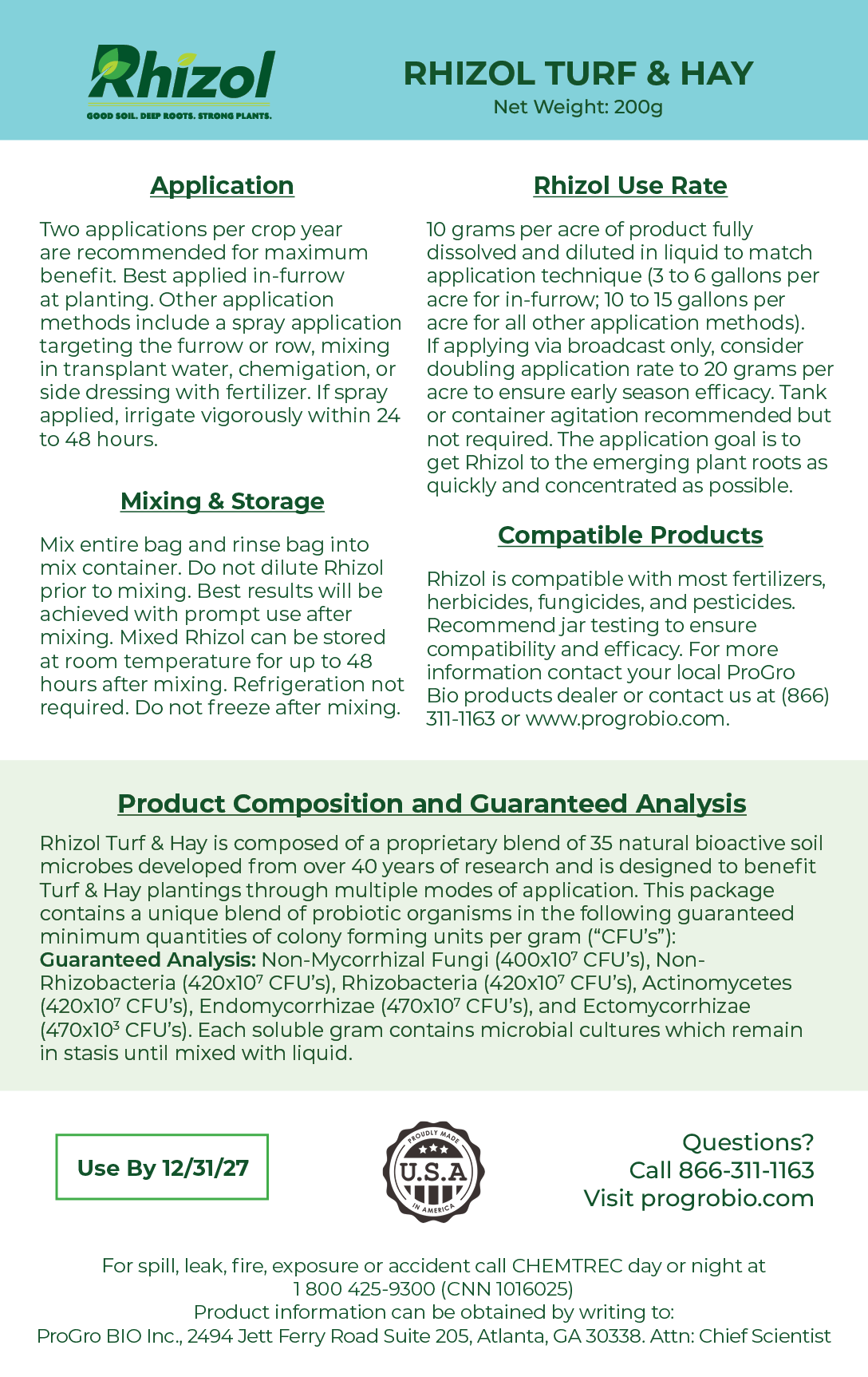 Rhizol Turf & Hay - Dissolvable Microbial Soil Inoculant