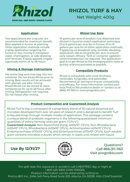 Rhizol Turf & Hay - Dissolvable Microbial Soil Inoculant