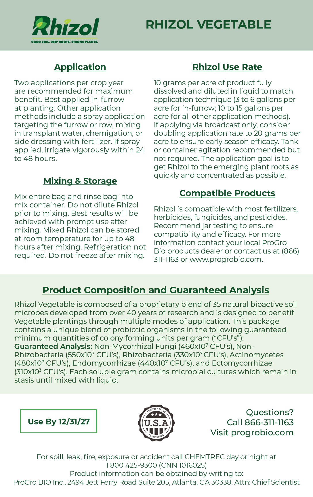 Rhizol Vegetable - Dissolvable Microbial Soil Inoculent