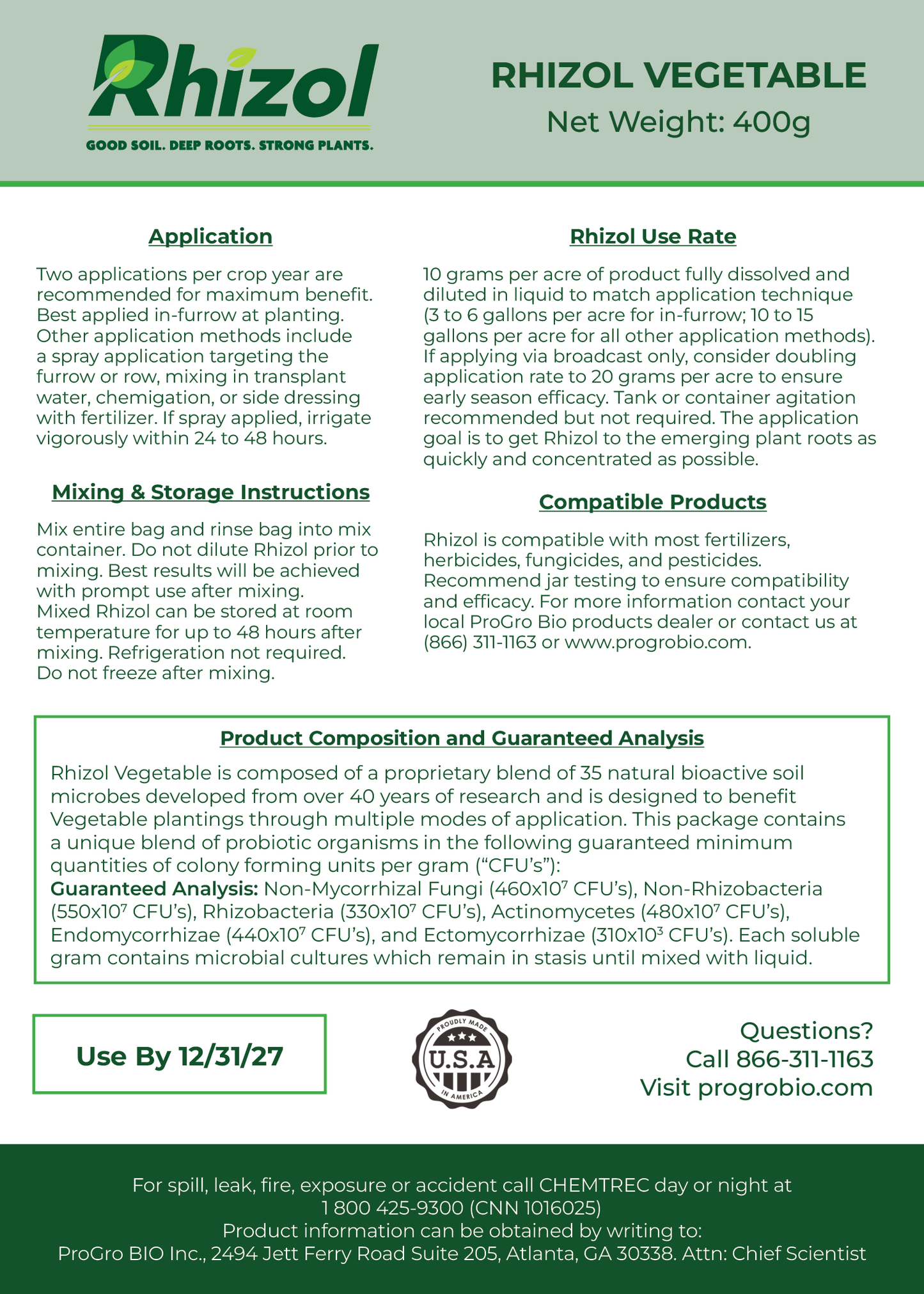 Rhizol Vegetable - Dissolvable Microbial Soil Inoculent
