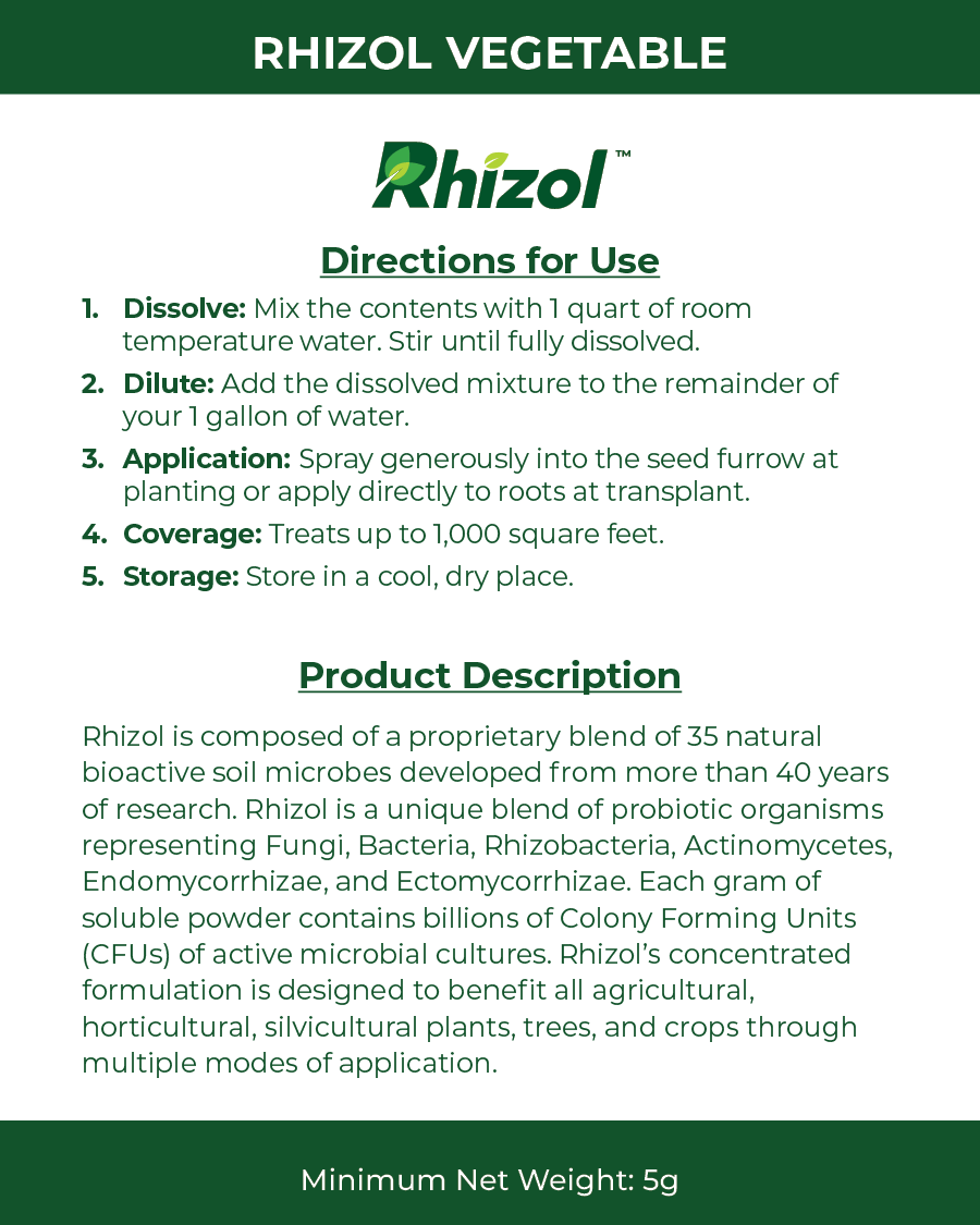 tynzer herbicide Rhizol Vegetable