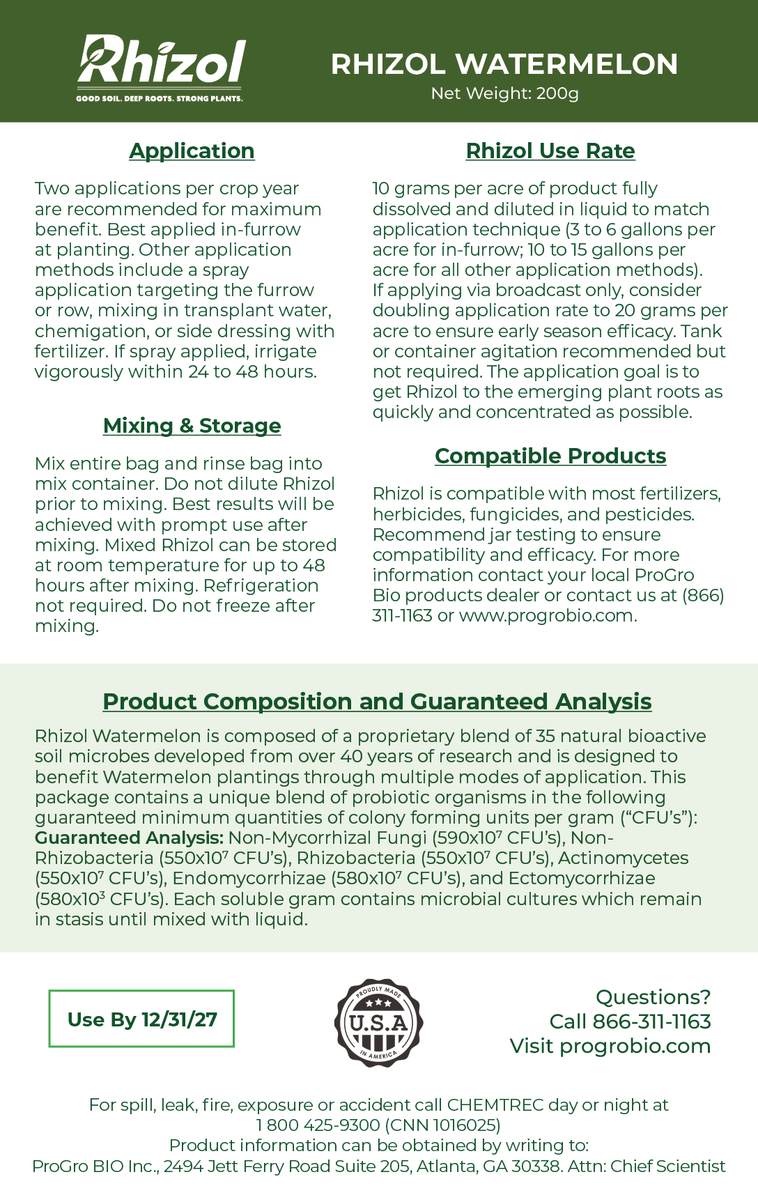 Rhizol Watermelon - Dissolvable Microbial Soil Inoculant