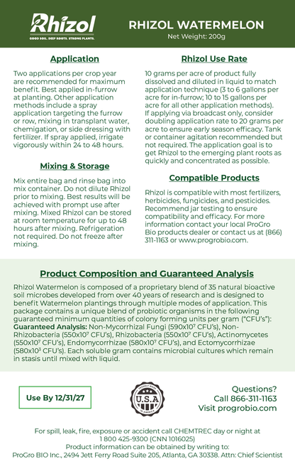 Rhizol Watermelon - Dissolvable Microbial Soil Inoculant